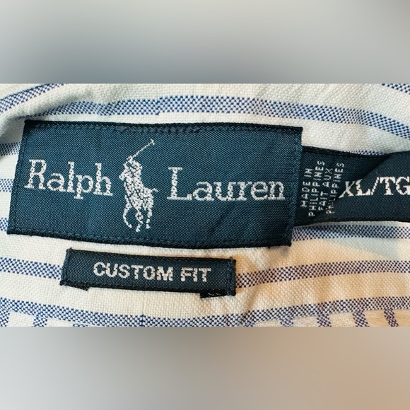 Men’s Ralph Lauren Men's Blue and White Striped Shirt - Picture 3 of 3